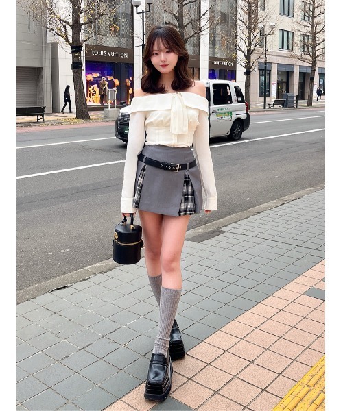 Darich（ダーリッチ） スカート チェックドッキングミニスカート