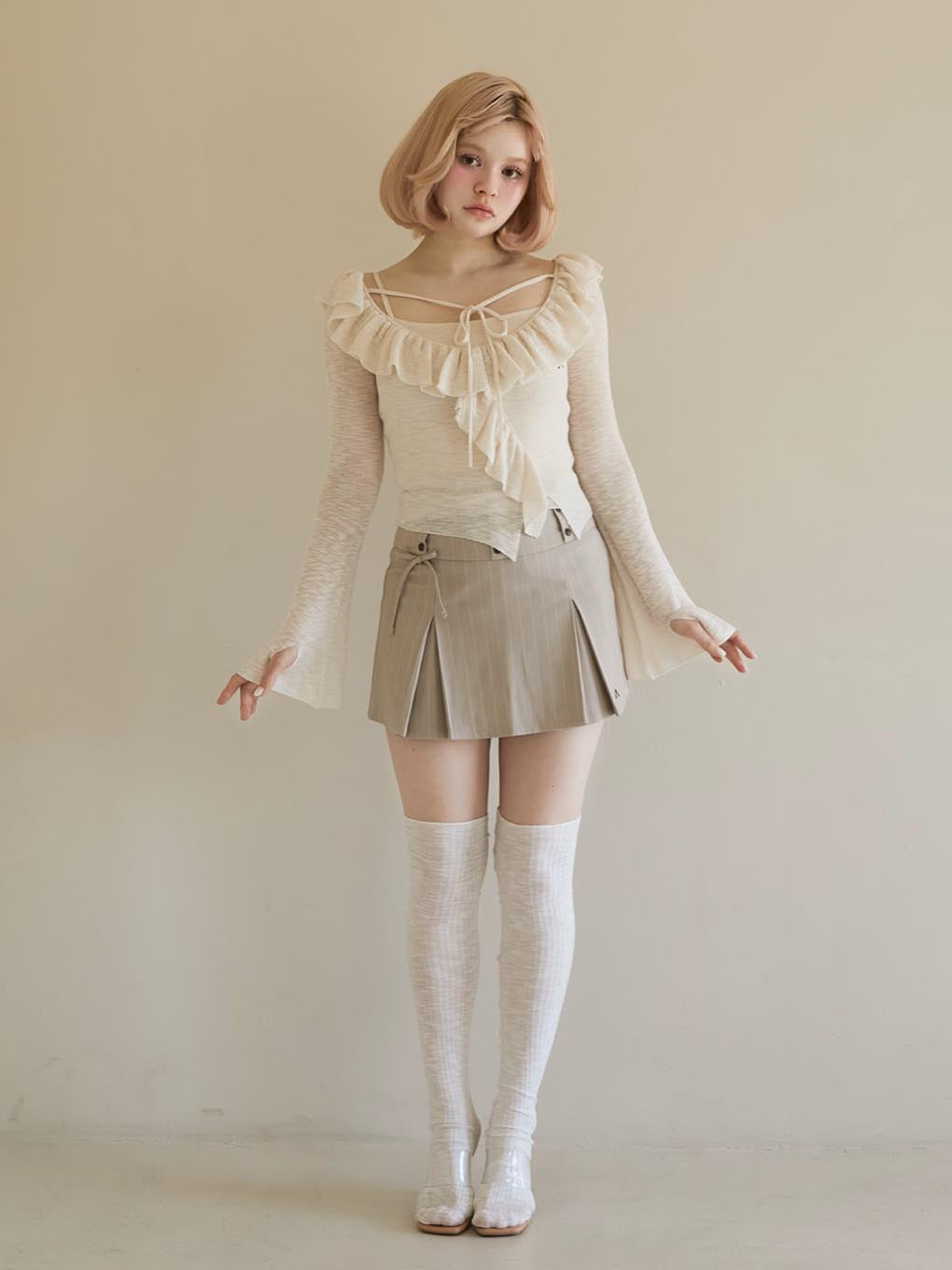 ANDMARY】Bibi pleats mini skirt