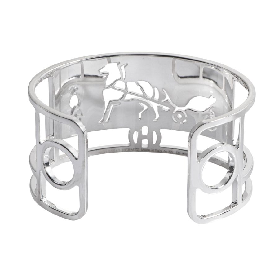 HERMES エルメス カレーシュPM シルバー 白 エナメル HERMES エルメス