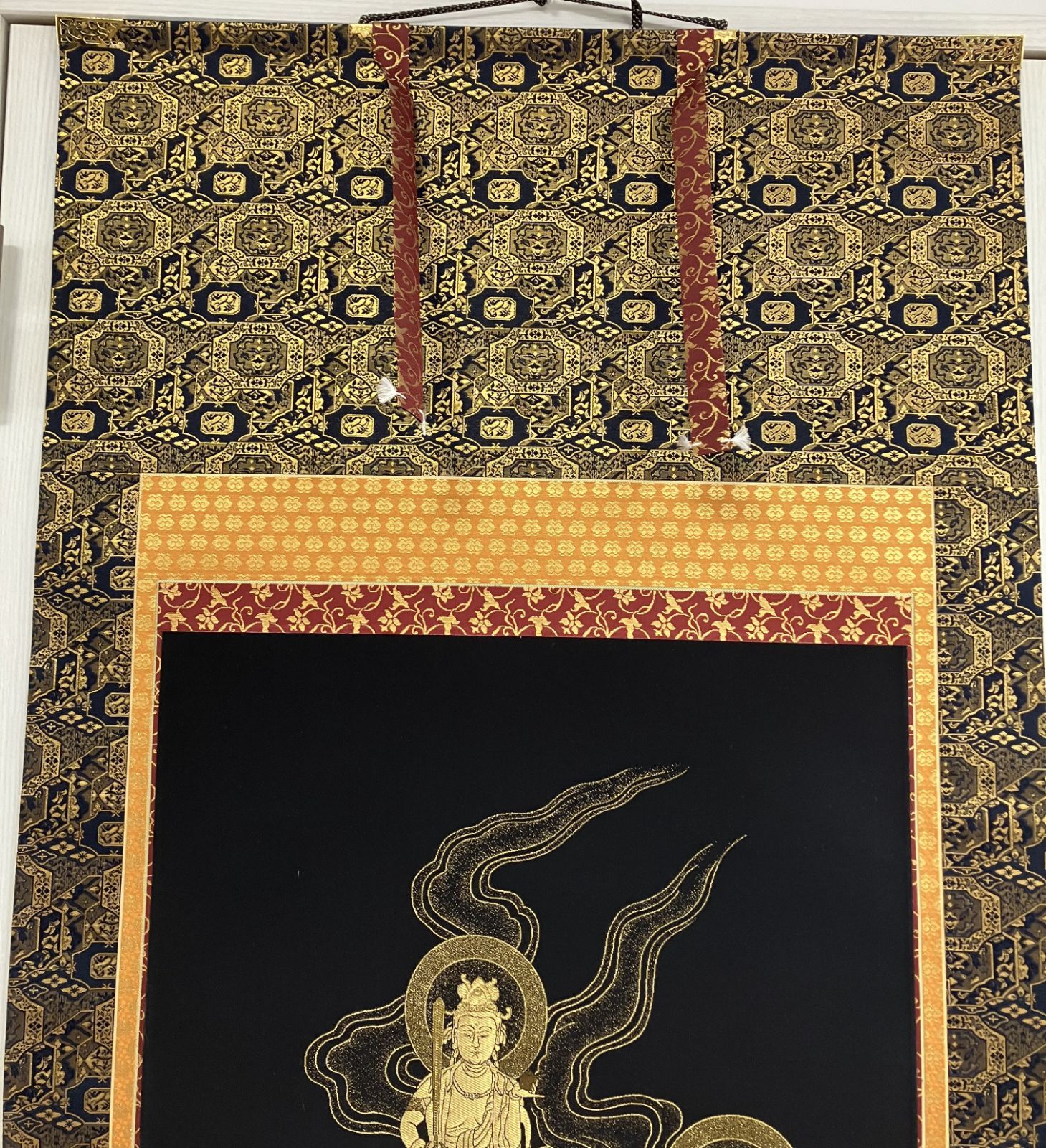 高級西陣織 十三仏掛け軸 美品 信州善光寺大勧進様為書きあり エクセル