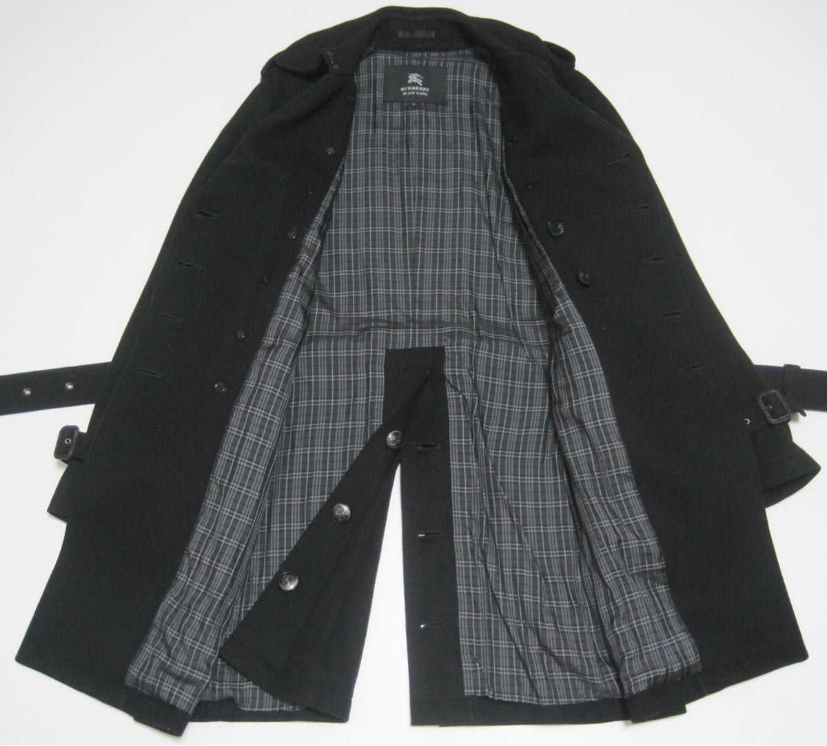 新品同様 バーバリー ブラックレーベル 銀ボタン カシミヤ ナポレオン