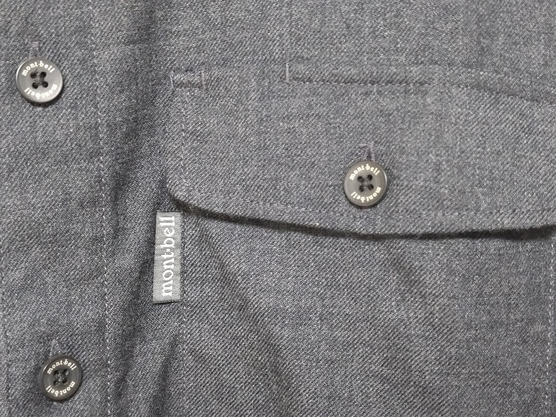 モンベル メリノウール O D シャツ Men's ダークグレー サイズM 送料