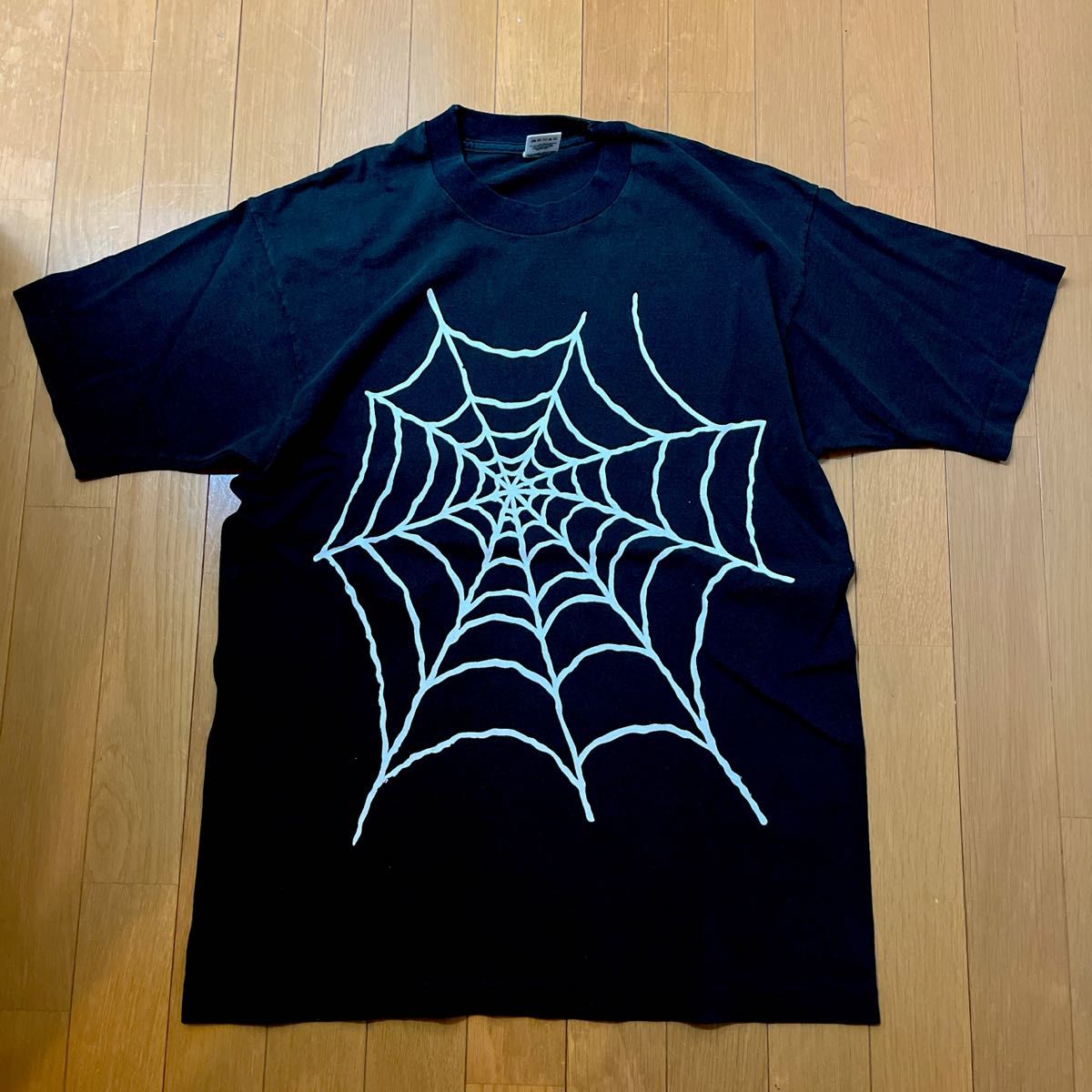 スペシャル80s USA製 スパイダーウェブ Tシャツ シングルステッチ黒 L