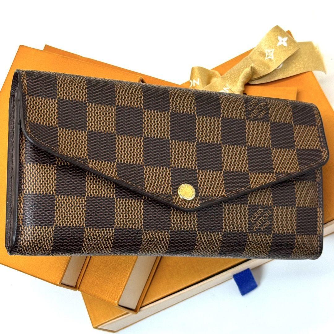 美品 新型 ルイヴィトン ダミエ エベヌ ポルトフォイユ サラ 財布 長
