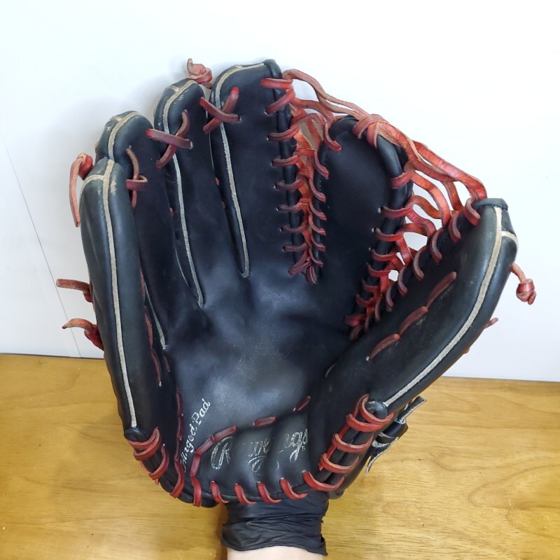 Rawlings 軟式野球 外野手グローブ 限定バーノンウェルズモデル 黒/赤