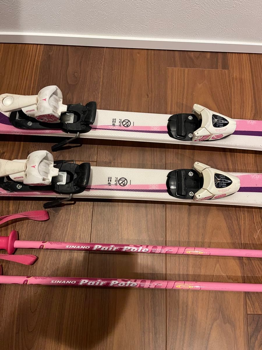 ATOMIC アトミック ジュニア スキー板 130cm ストックセット ピンク