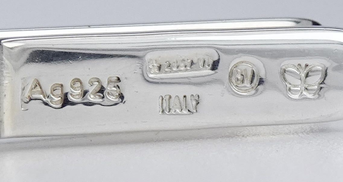 BOTTEGA VENETA イントレチャート シルバー925 イタリア製 ネクタイ