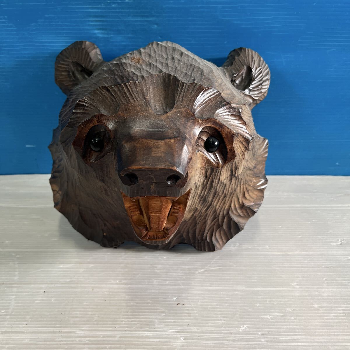 Yahoo!オークション -「木彫り 熊 顔」(工芸品) の落札相場・落札価格