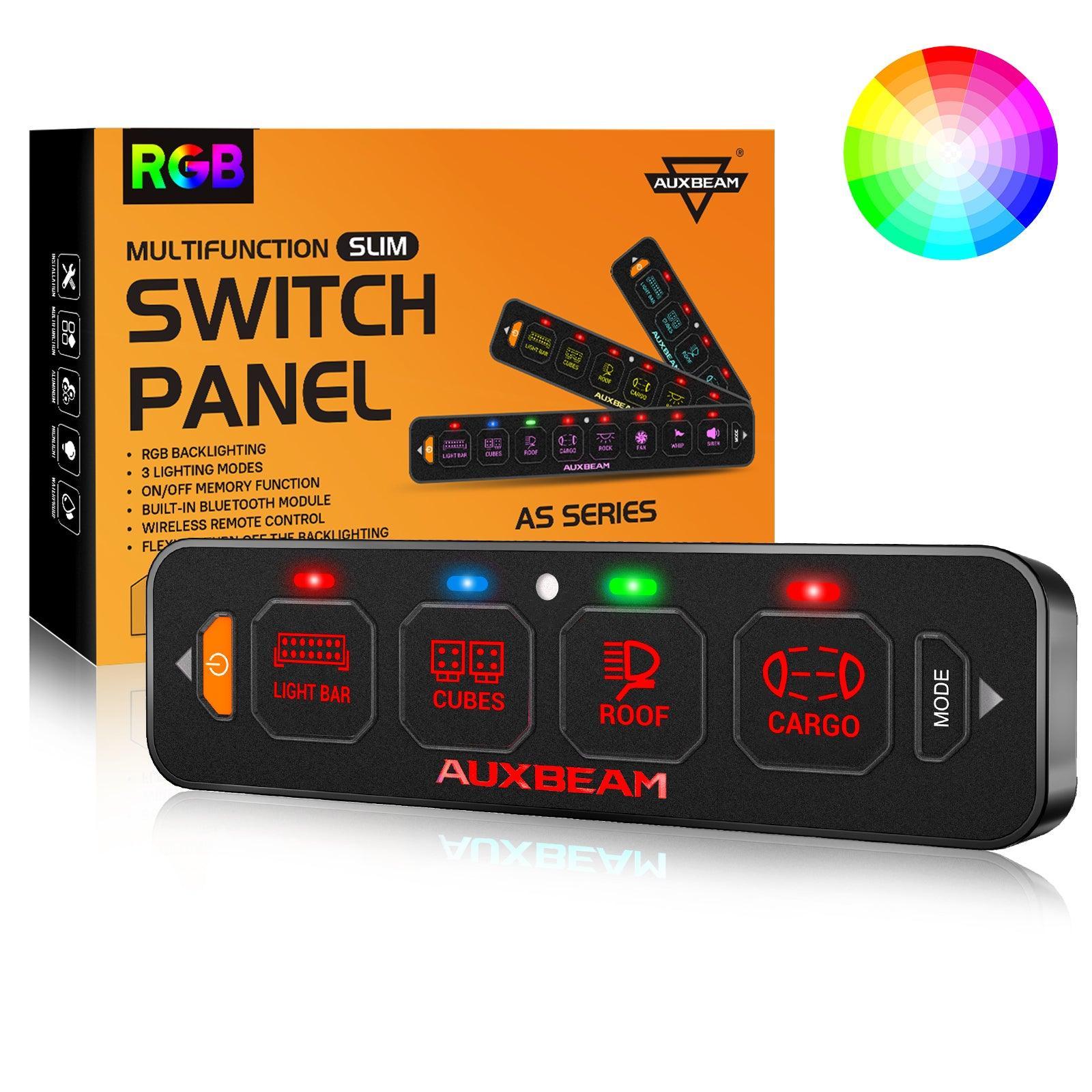 Auxbeam® AS Series 4/6 Gang RGB Slim Switch Panel with APP&Remote