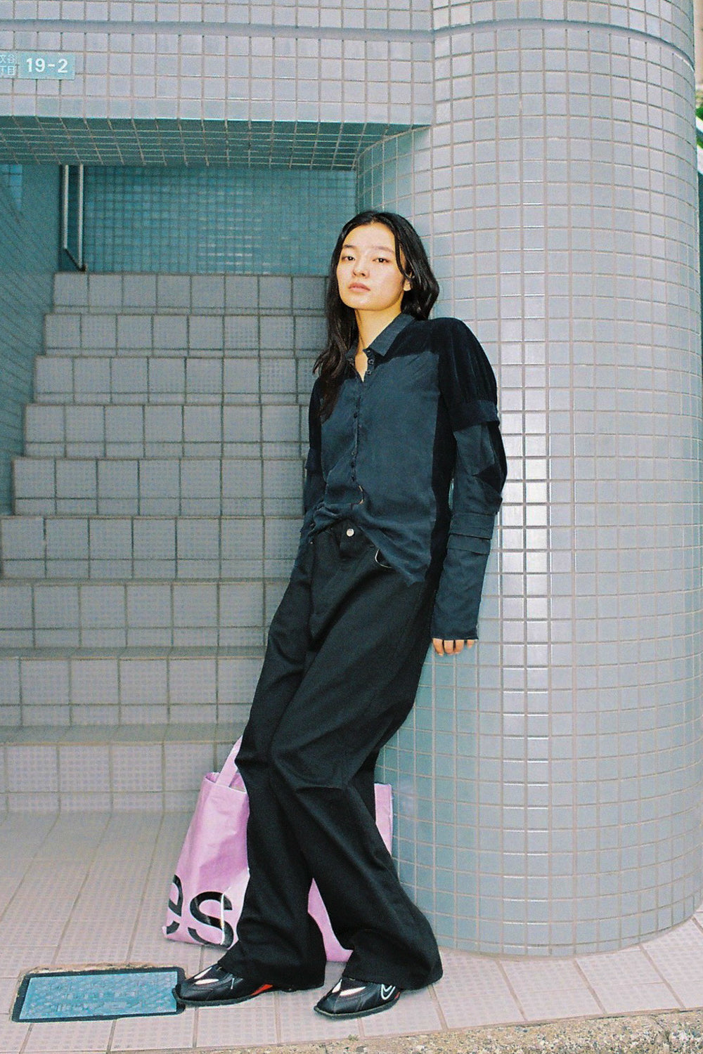 FIFTH GENERAL STORE / Knee Pleated Baggy Pants - Black – BALANCE