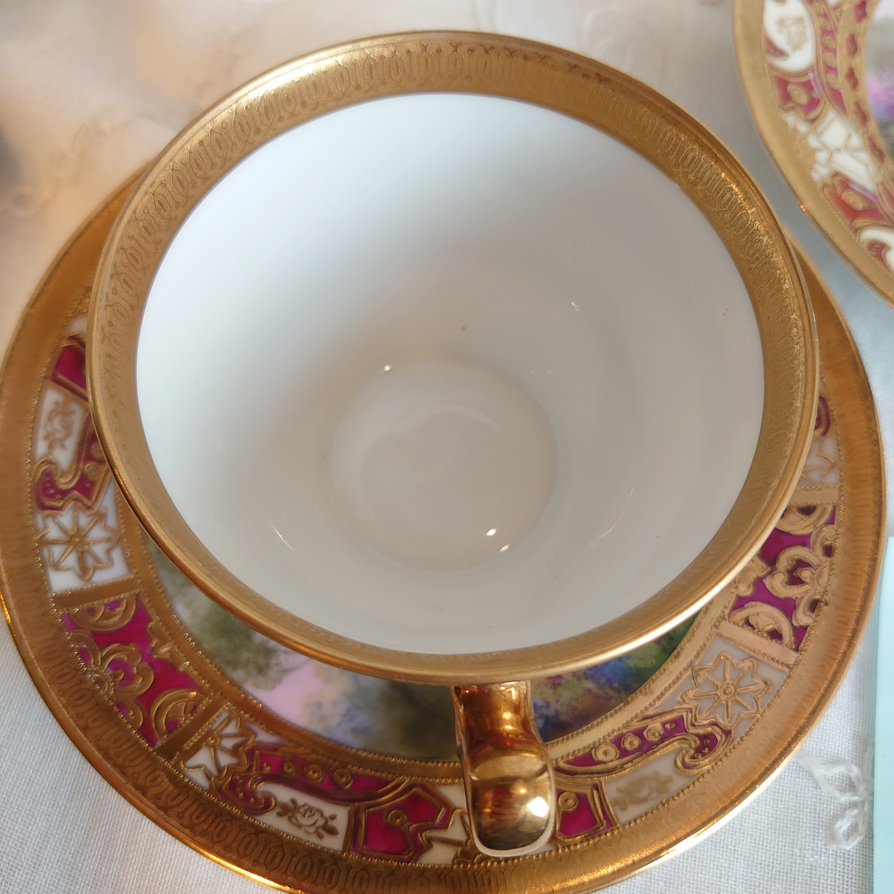 オールドノリタケ カップ&ソーサー ケーキプレート トリオ フラワー