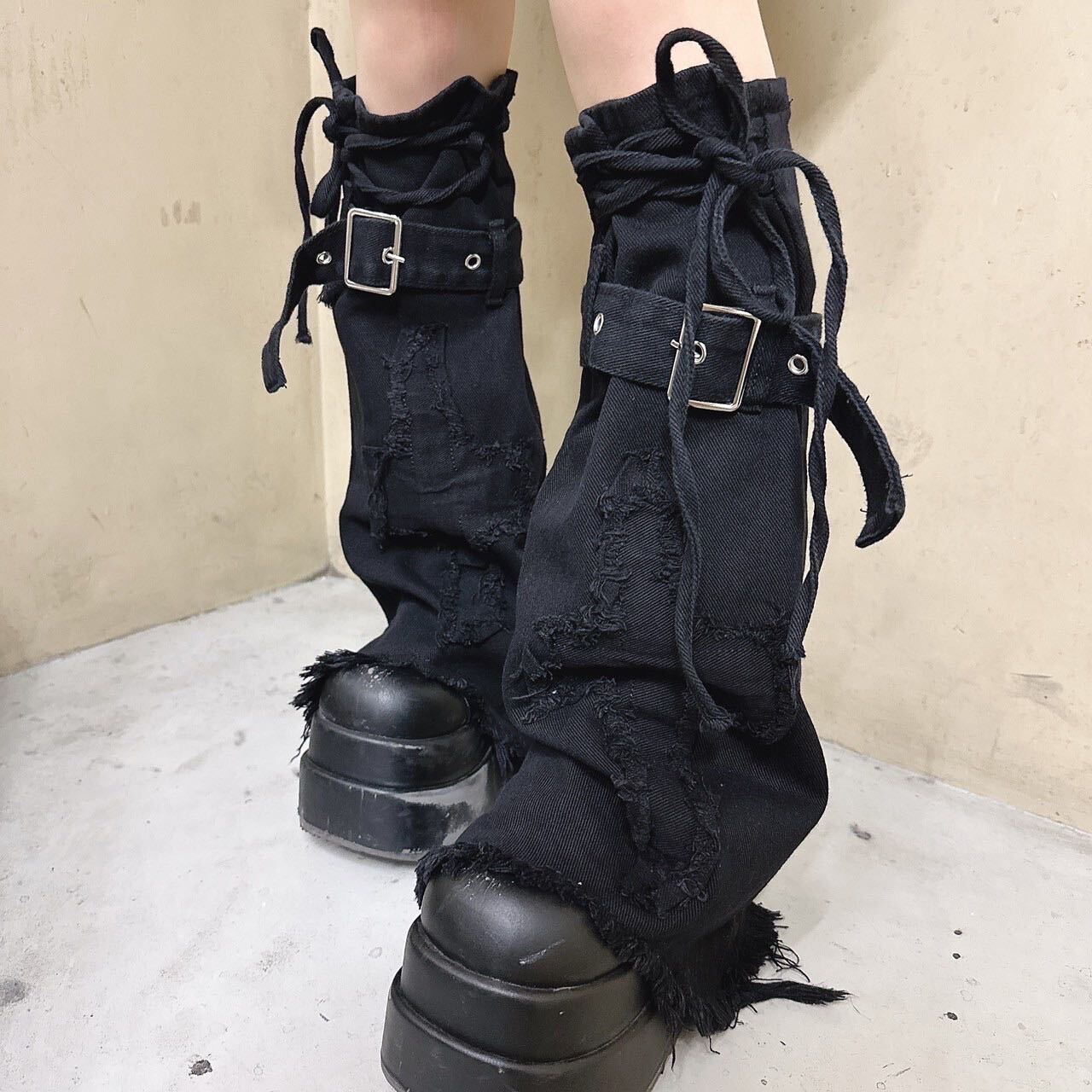 ベルトダメージクロス レッグウォーマー | VOLCAN&APHRODITE