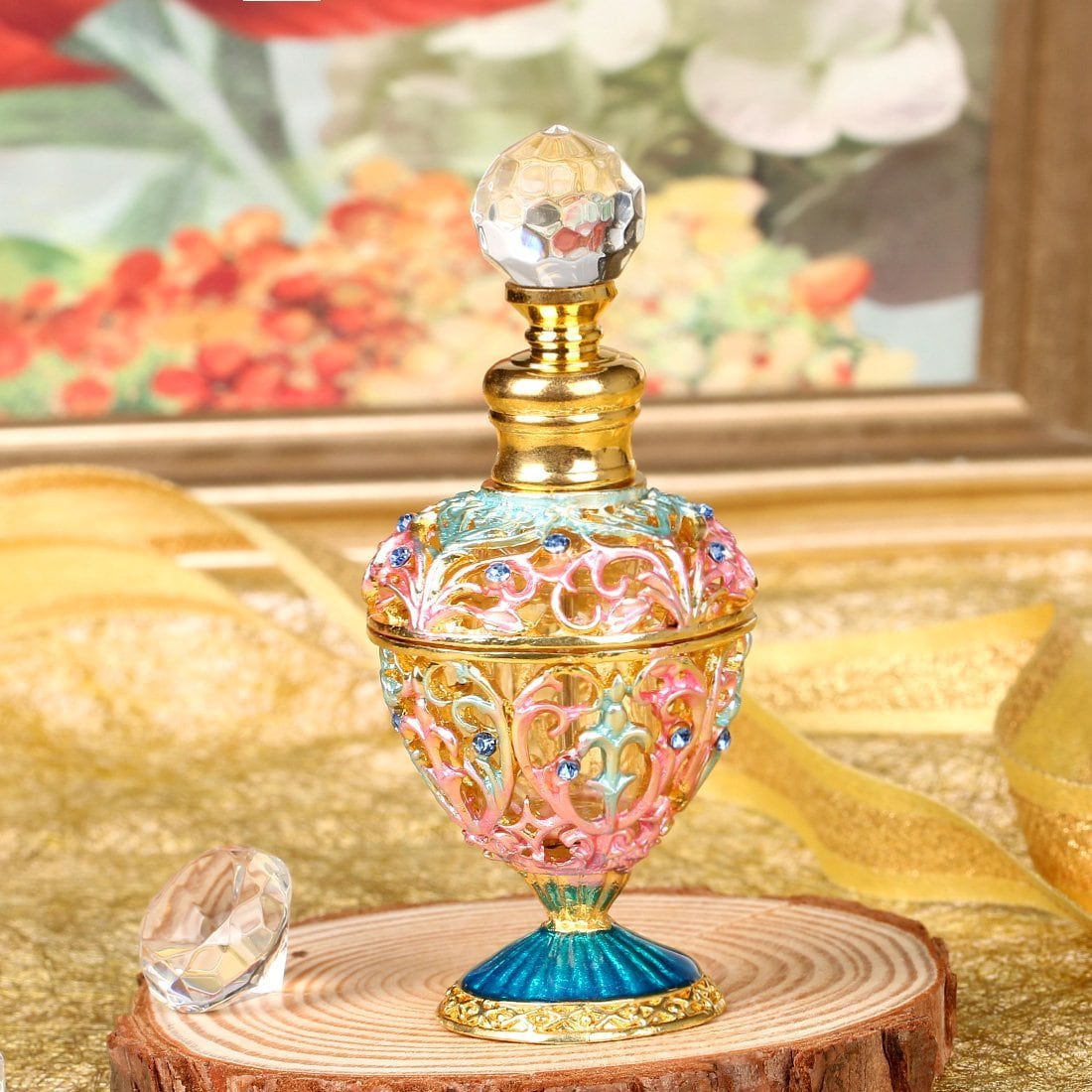 ロココ調 アンティーク香水瓶 エッセンスボトル ピンク | Cat Doll