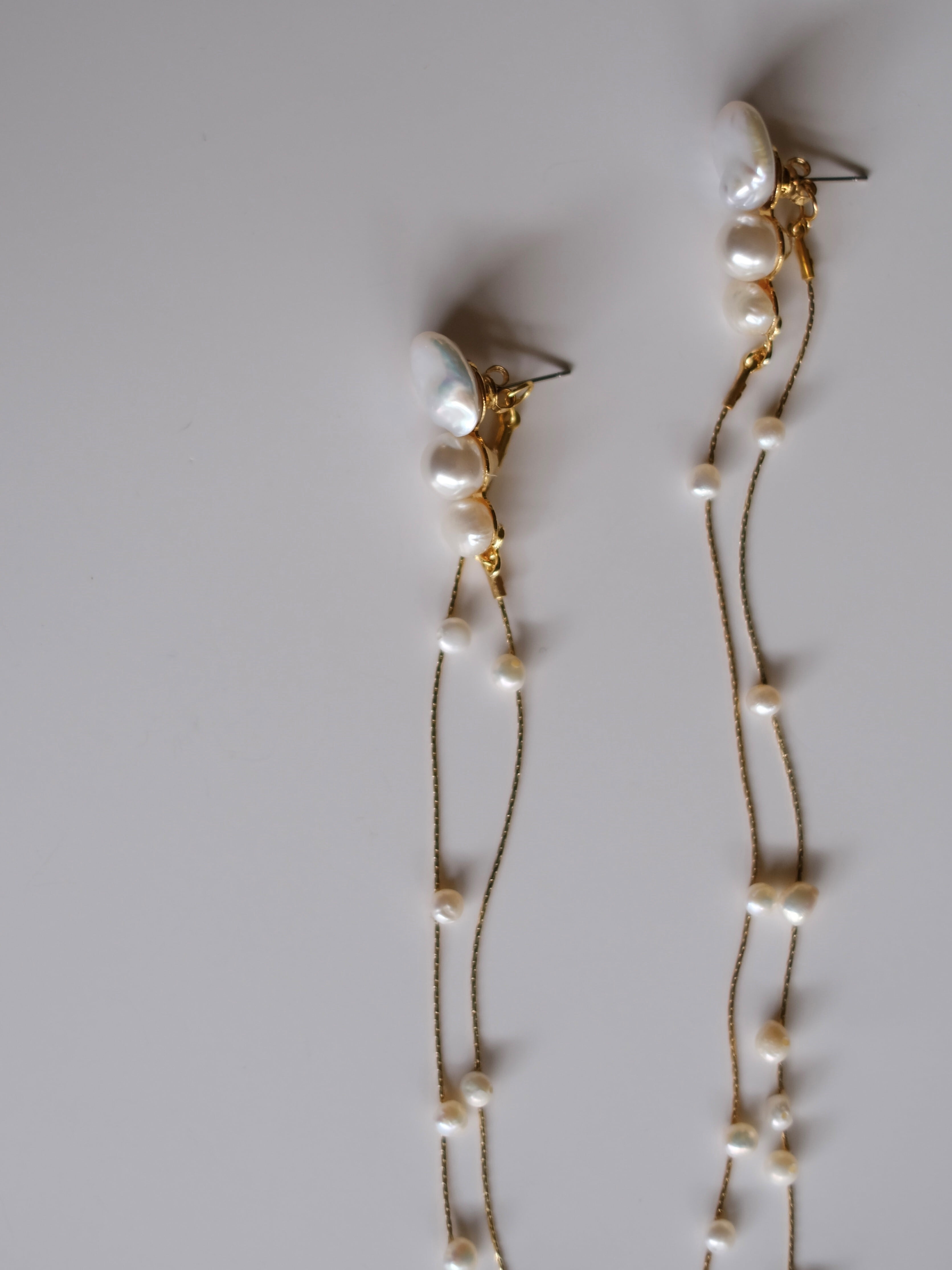 A.B.ELLIE Freshwater Pearl Strands Pierce ブライダルピアス | A.B.