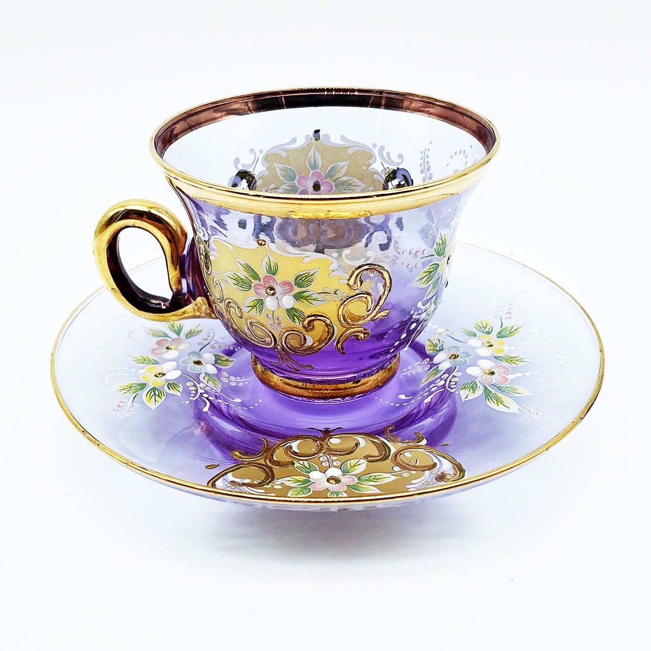 Linea Valentina 高級ヴェネチアガラス 金彩 ムラーノガラス 大皿