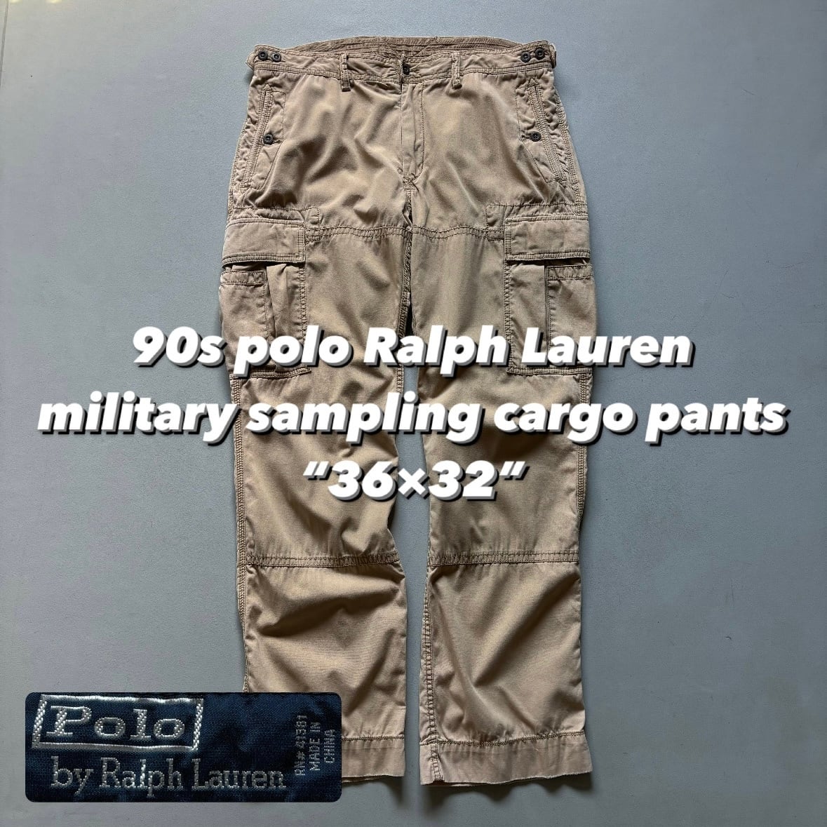 90s polo Ralph Lauren military sampling cargo pants “36×32” 90年代