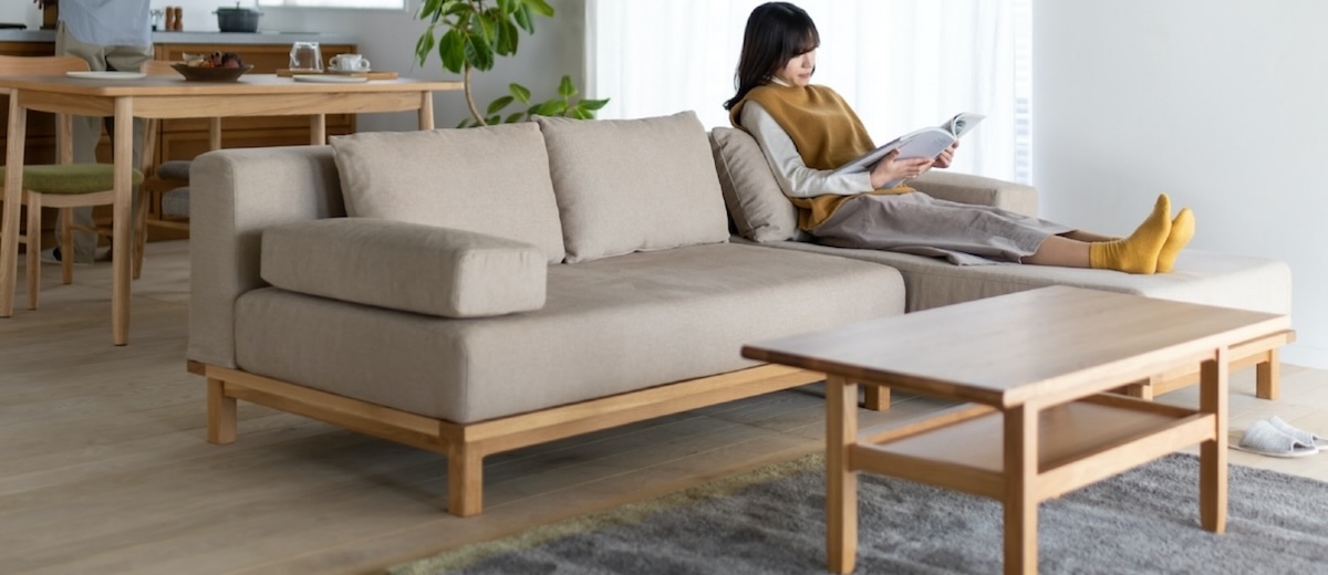 SIEVE】レクト ユニットソファ 2人掛け カウチソファ ブラウンフレーム