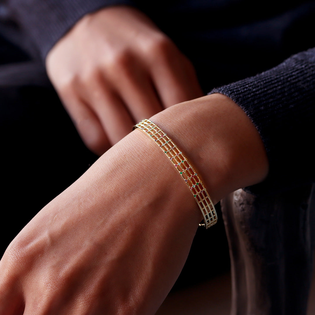 ビズー公式】マルチカラージュエル K18/K10バングル・エマドット| 希少