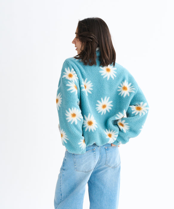 Roxy ALL DAY ウィメンズ フラワー柄 ボアジャケット 中綿 ダブルジップ