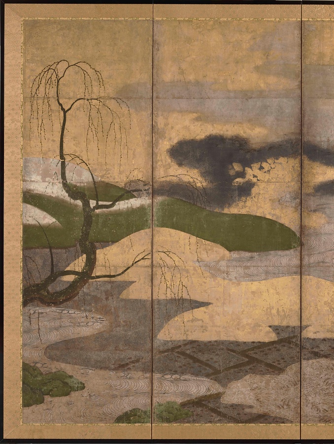 日月山水図屏風 文化遺産オンライン