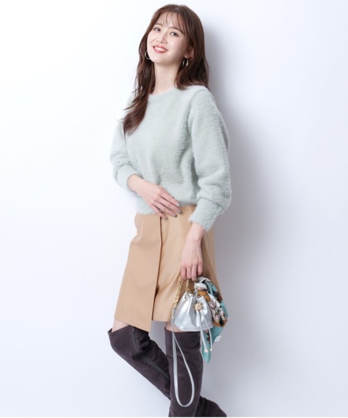 新品＊JUSGLITTY ビジュードットフラッフィーニット(コゲ茶) JUSGLITTY