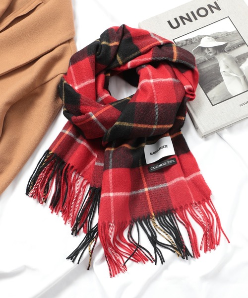 セール】【SETUP7】大判ピュアカシミア100% チェック マフラー 大判