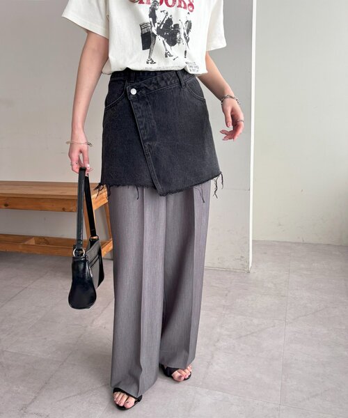 新色追加!】USコットンデニムラップミニスカート（スカート）｜DISCOAT