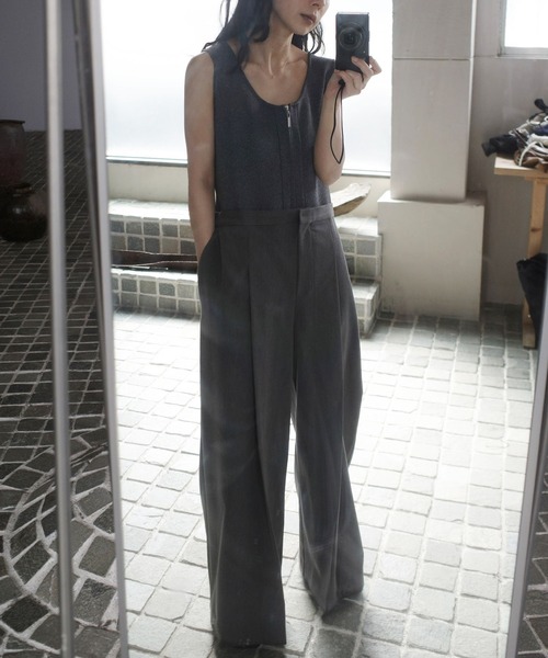 セール】KNIT DOCKING LOOSE ROMPERS（つなぎ/オールインワン）｜Ameri