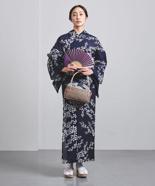 竺仙（チクセン）の「＜竺仙（ちくせん）＞萩 綿絽地染 紺 浴衣（浴衣