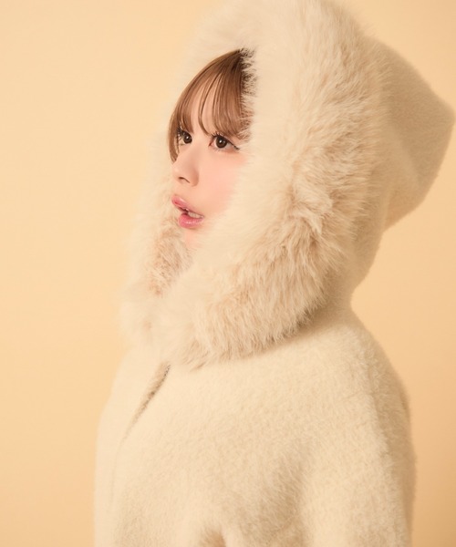 ice Complete ベージュファーロングコート JPN 11 ice Complete