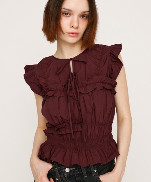 トップス akiki 2way ribbon top トップス akiki 2way ribbon top