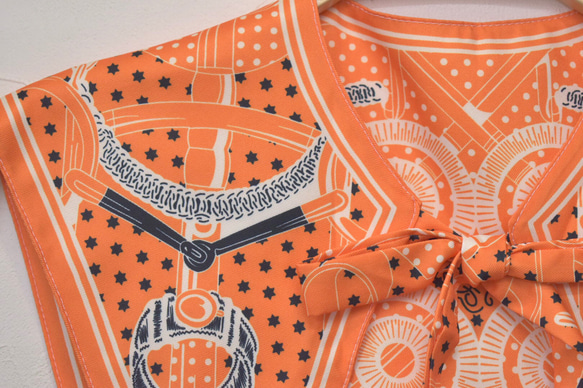 送料無料）バンダナ柄スカーフ風つけ襟（オレンジ）【No.967】 その他