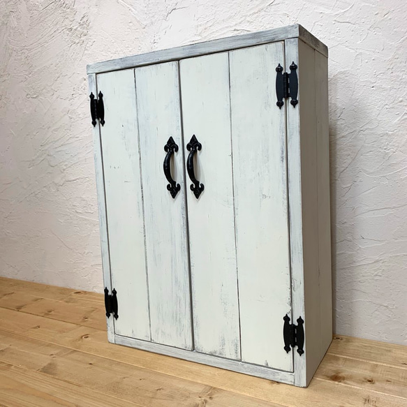 アンティーク風カップボード＊キャビネット ルーター収納/充電器