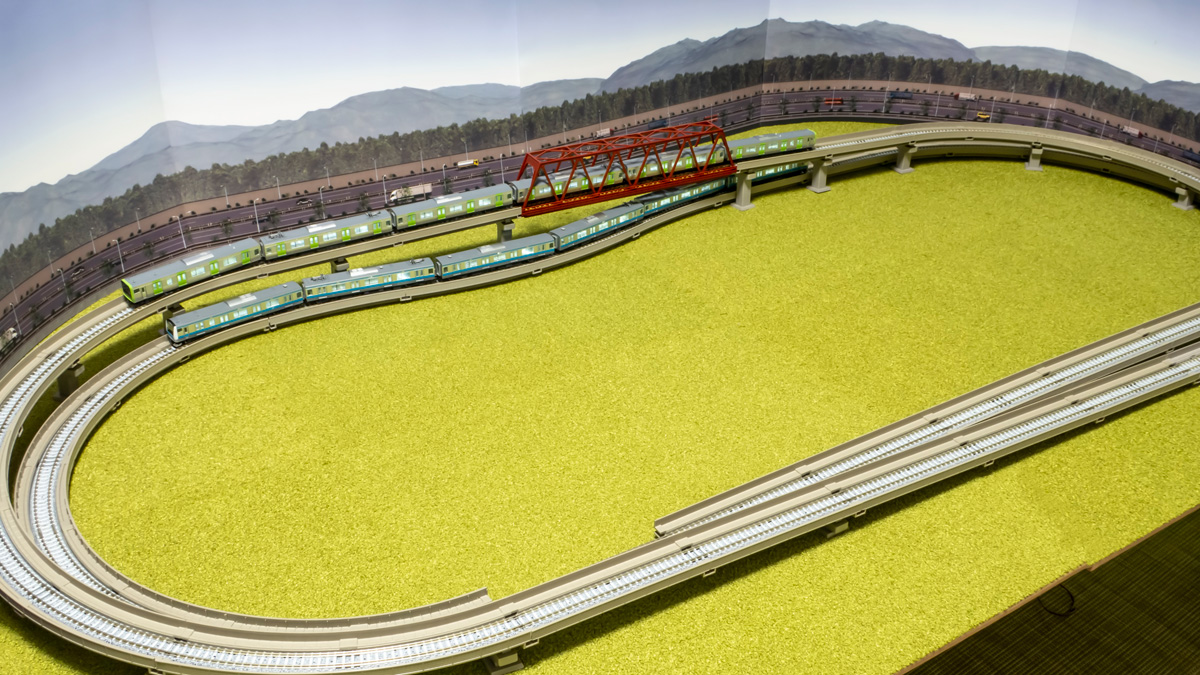 Nゲージ】単線レールを全て「高架橋付レール」に替えて立体複線交差