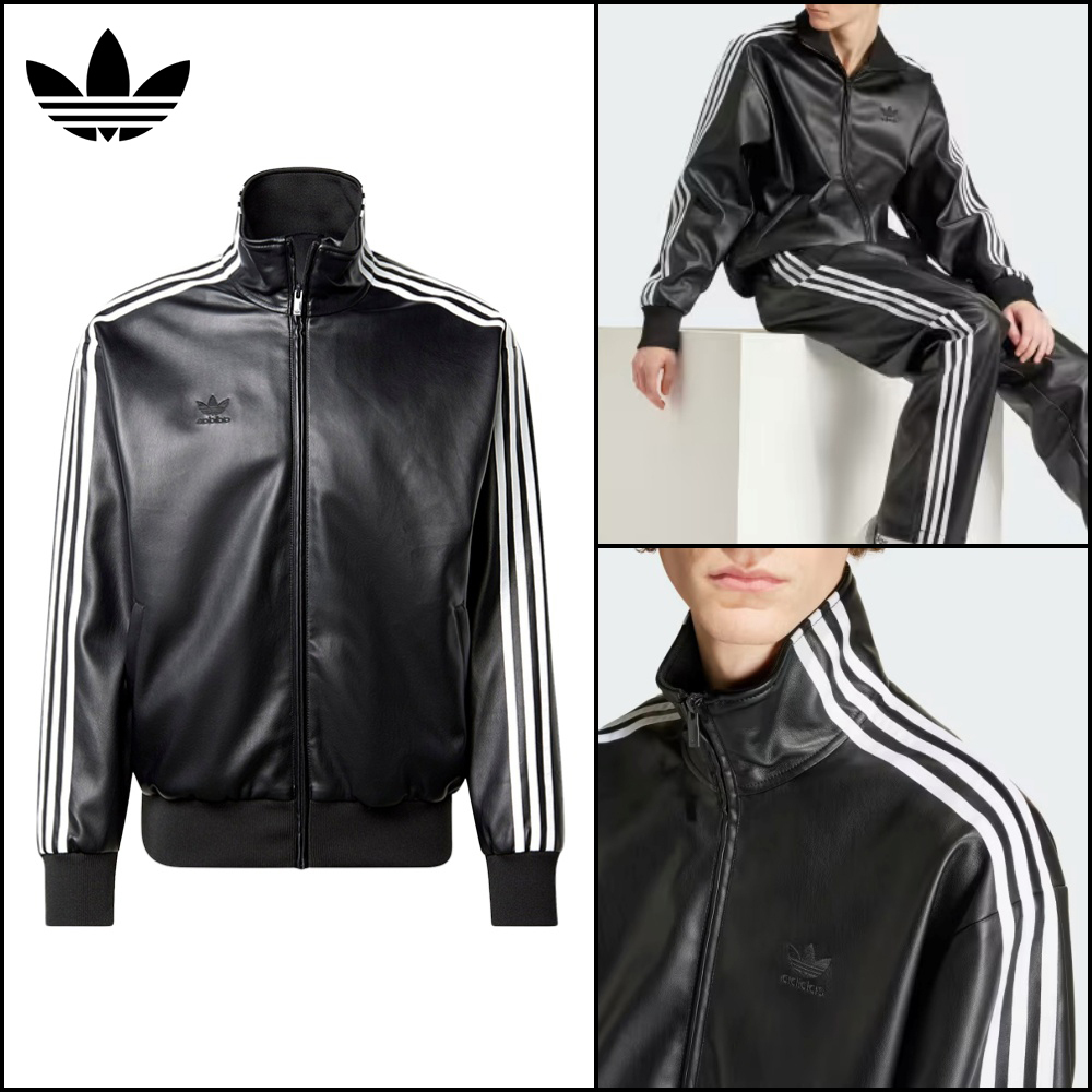Adidas】Faux レザー トラックスーツ ジャケット☆ウォンビン (adidas