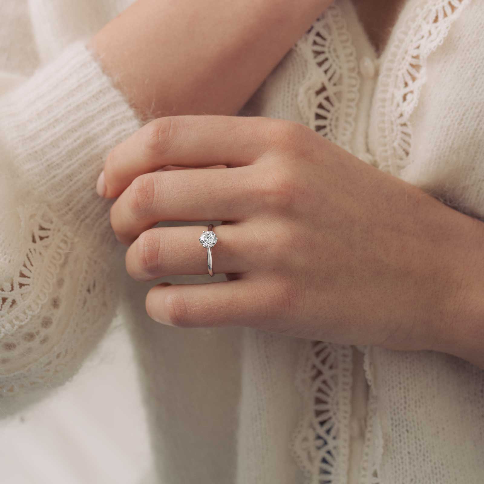 リング 18金ホワイトゴールド ダイヤモンド Lady 1 Ct