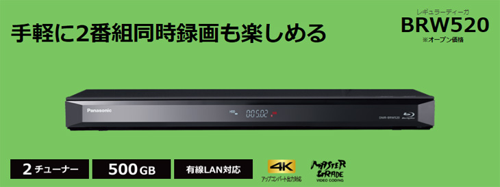 Panasonic/パナソニック DMR-BRW520 500GB レギュラーディーガ/DIGA