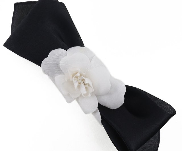 送料無料】【日本直送】シャネル CHANEL カメリアリボン バレッタ