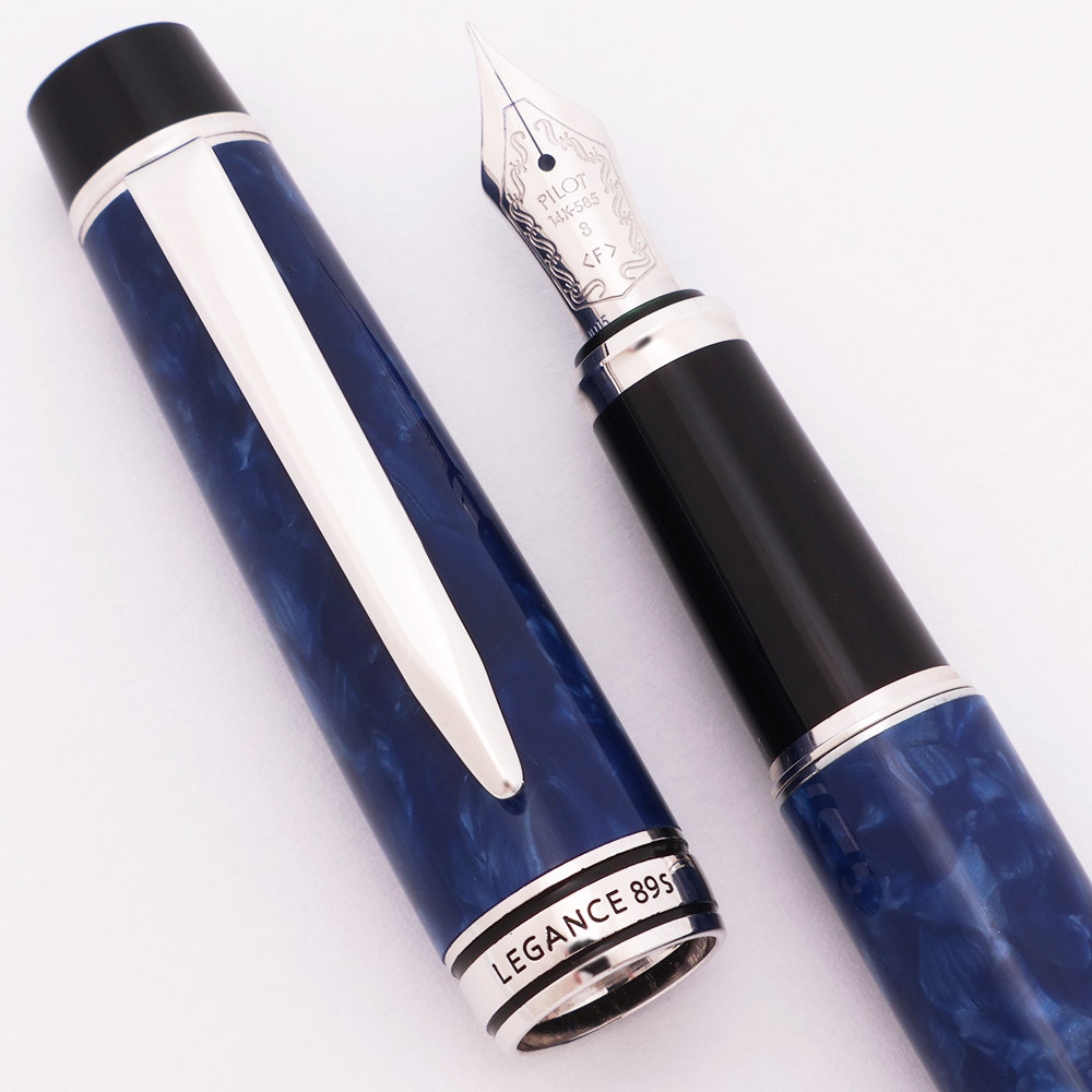 Pilot Legance 89S Fountain Pen (2015) - Blue Marble Resin, Rhodium