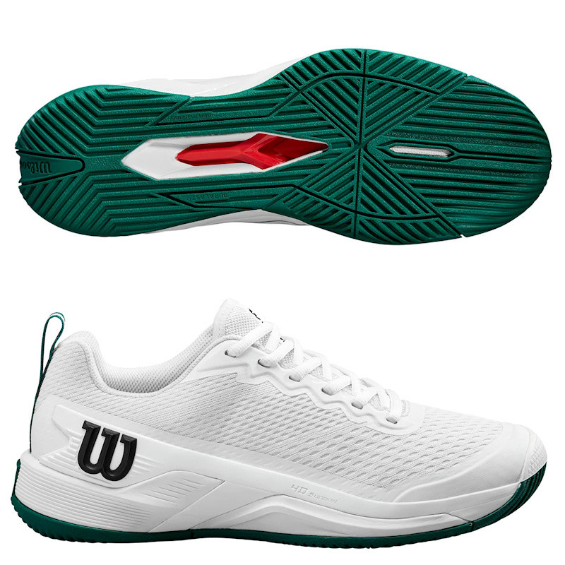 Wilson Rush Pro 4.5 men at Bell Racquet in classic White / Green