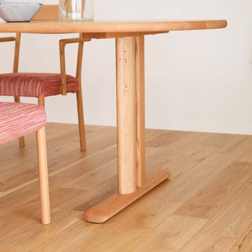 飛騨家具 shirakawa シラカワ ネオテーブル 楕円形 2本脚 国産家具