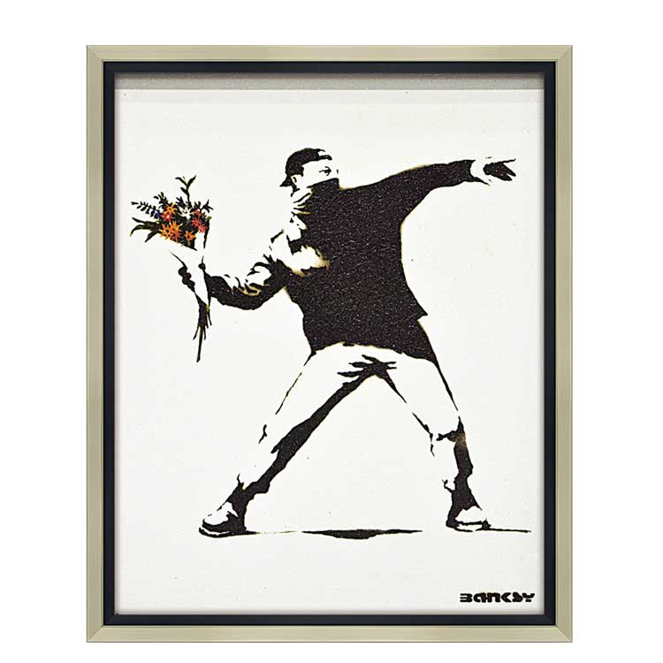 バンクシー アートフレーム フラワーボンバー: ビジター表示商品