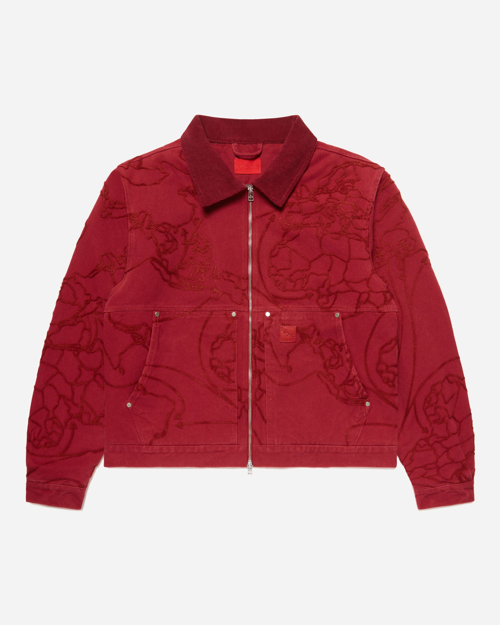 Chain Stitch Trade Route Work Jacket Red – FUGAZI®