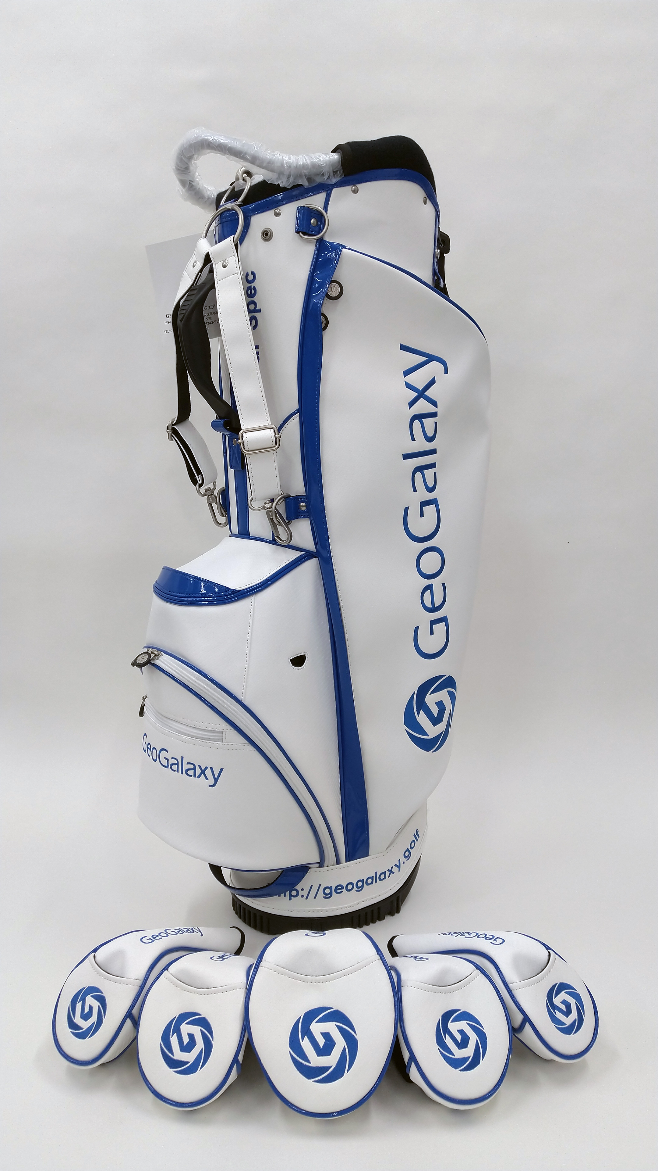 GeoGalaxy ツアースタンドキャディバッグ ヘッドカバーセット ホワイト