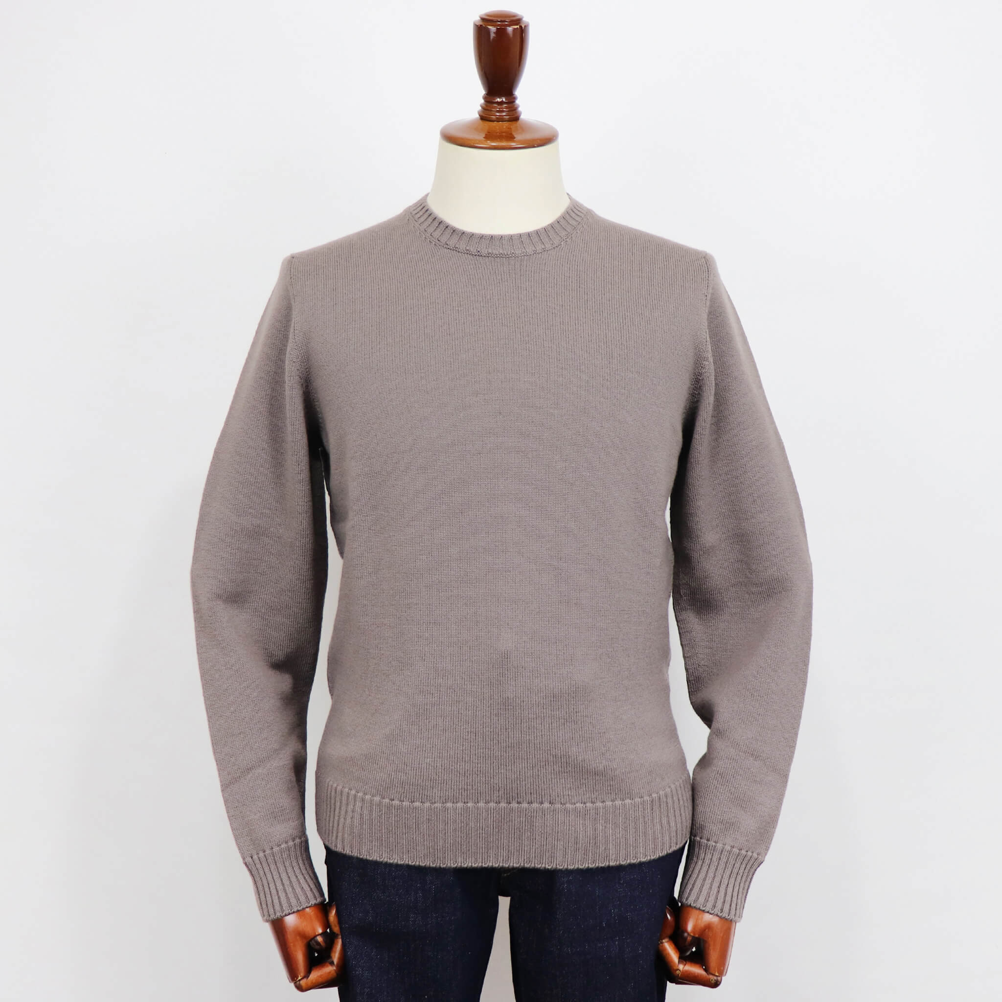 Drumohr（ドルモア）クルーネックニット 8ゲージ【グレージュ】国内