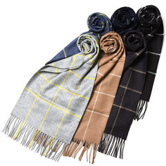 PIACENZA（ピアチェンツァ）シルクカシミアウインドーペーンマフラー