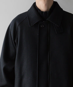 stein / シュタイン】OVERSIZED MELTON HARRINGTON ZIP JACKET - BLACK