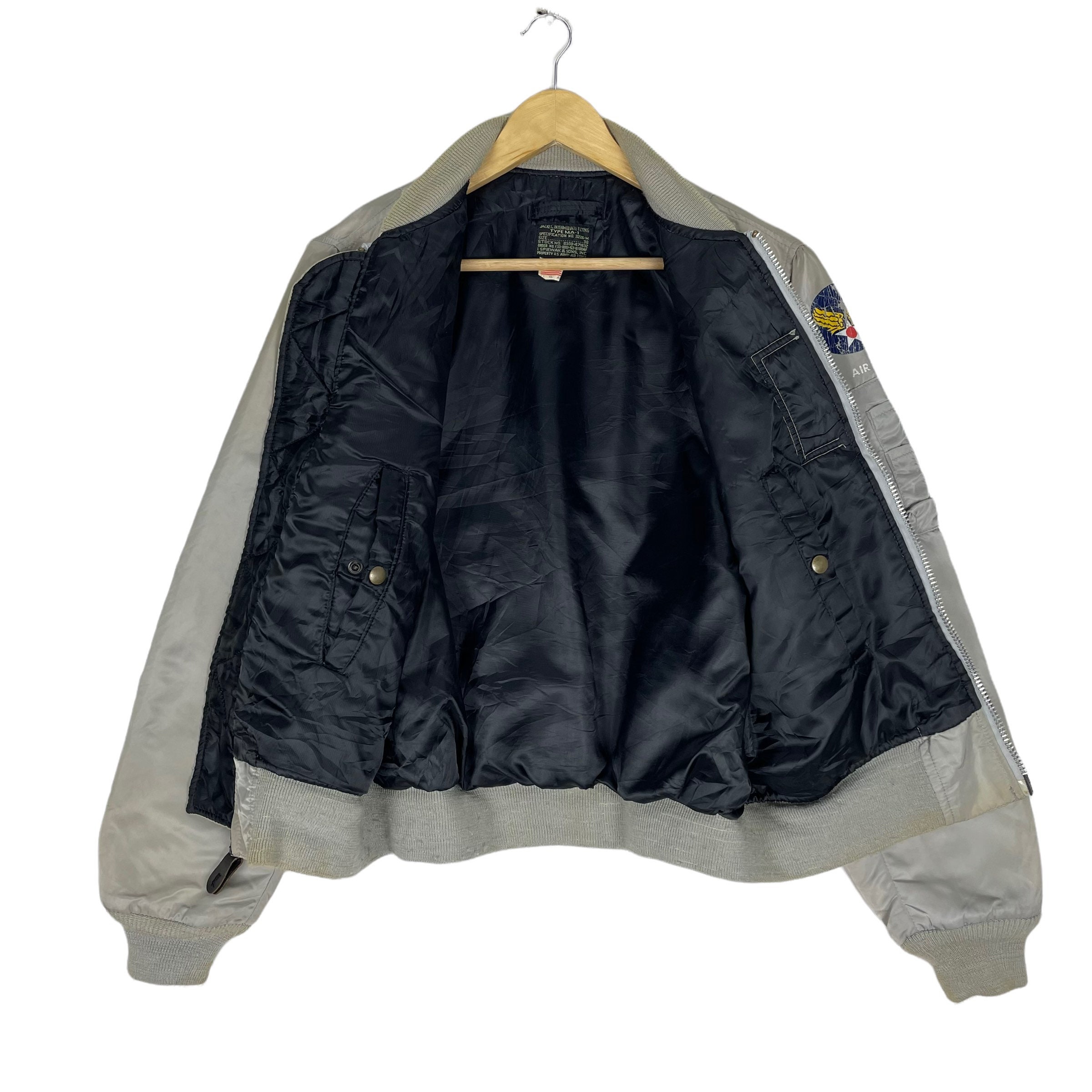 Vintage I Spiewak MA-1 Bomber Jacket - US Air Force Grey, Medium