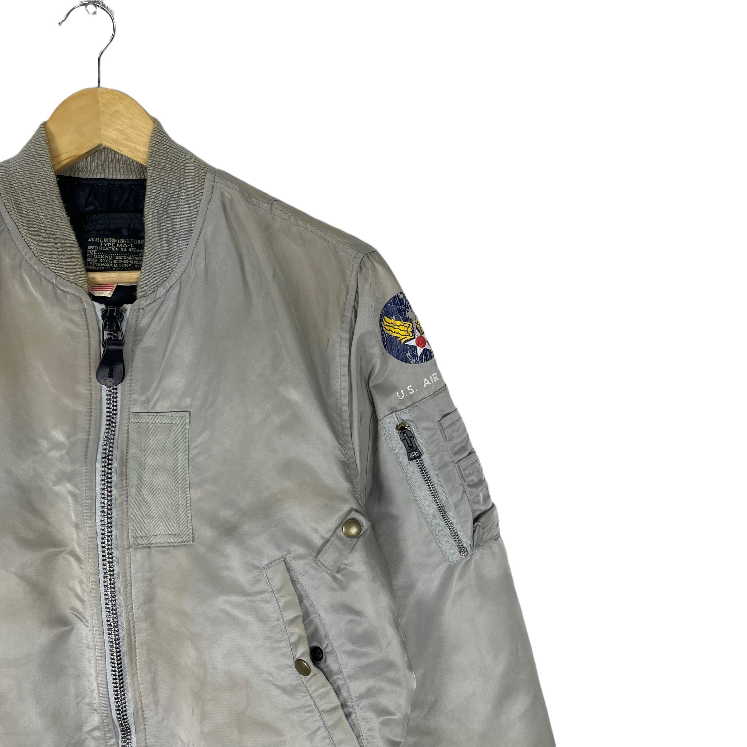 Vintage I Spiewak MA-1 Bomber Jacket - US Air Force Grey, Medium
