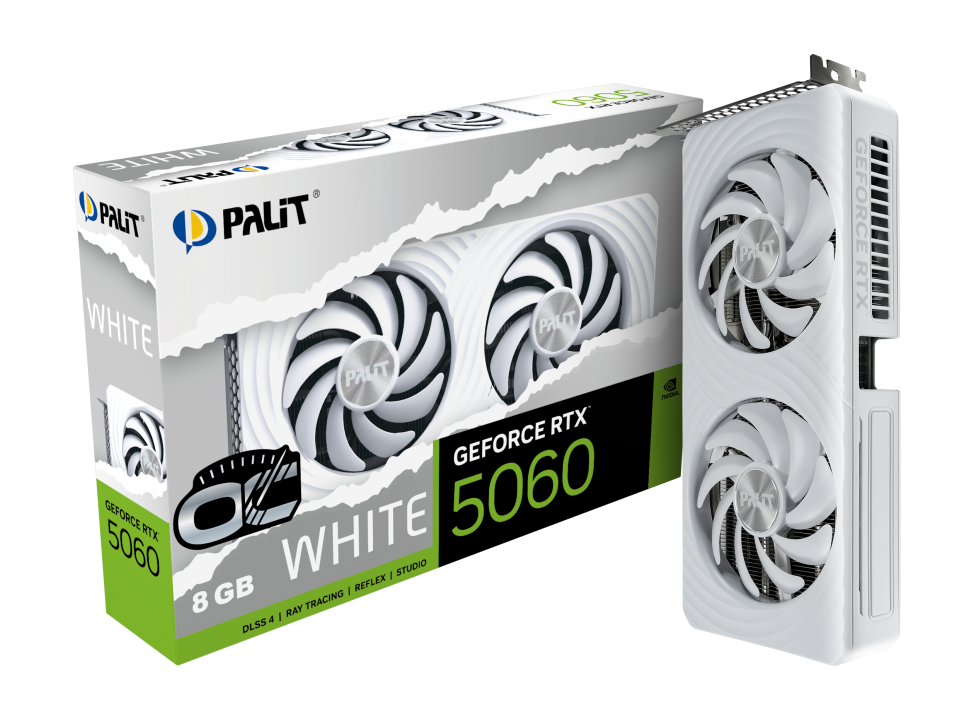 PALIT GeForce RTX 5060 White OC 8GB Graphics Card NE75060U19P1